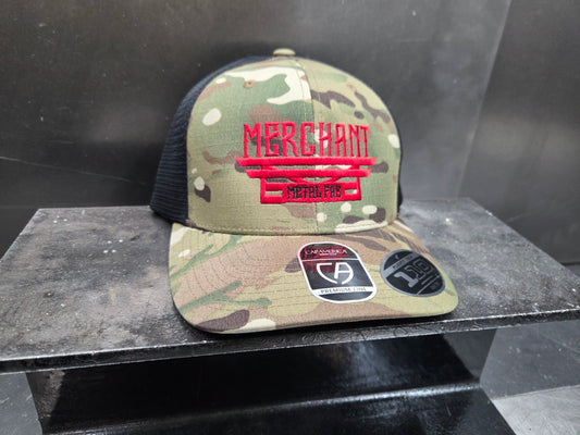 Trucker Snap-Back + Flex-Fit (camo/red)
